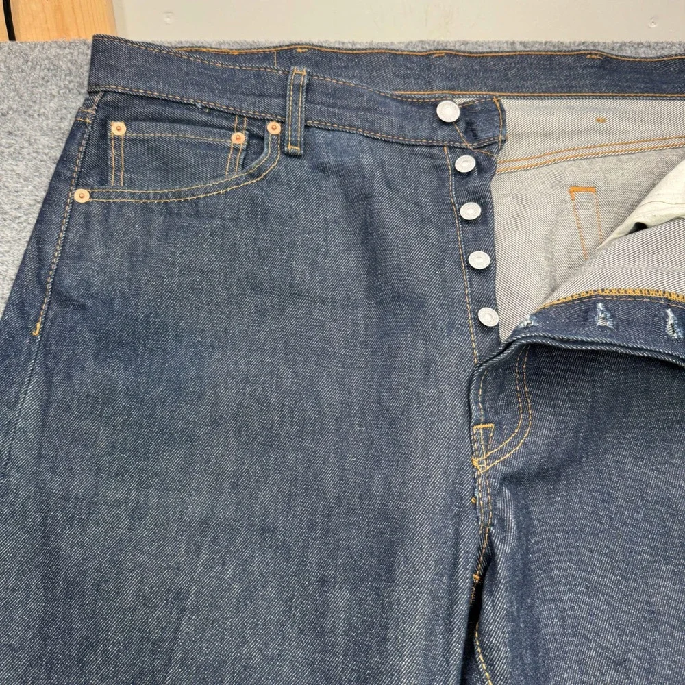Levi's 501 Original Fit Jeans Mens 38x34 Dark Wash Indigo Denim Workwear